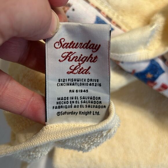 SATURDAY KNIGHT LTD Cream Blue Snowman Bath Hand Towel Decorative NWT Winter - Picture 7 of 8